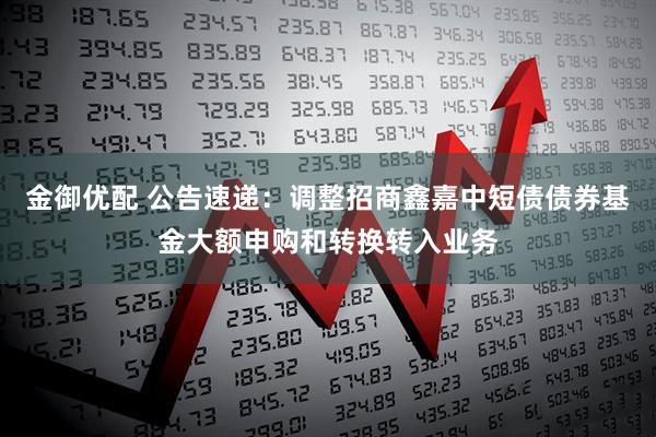金御优配 公告速递：调整招商鑫嘉中短债债券基金大额申购和转换转入业务